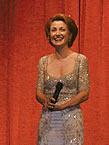 Jane Seymour shares a laugh with her audience at the annual Somewhere in Time weekend
