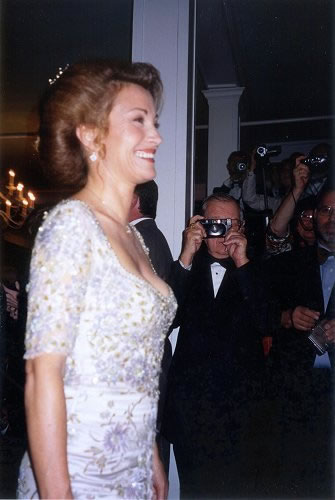 Jane Seymour takes part in the grand promenade during Somewhere in Time Weekend on Mackinac Island