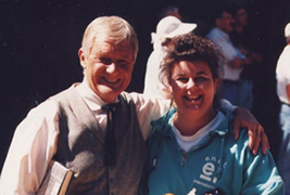 Orson Bean poses with Dr. Quinn fan